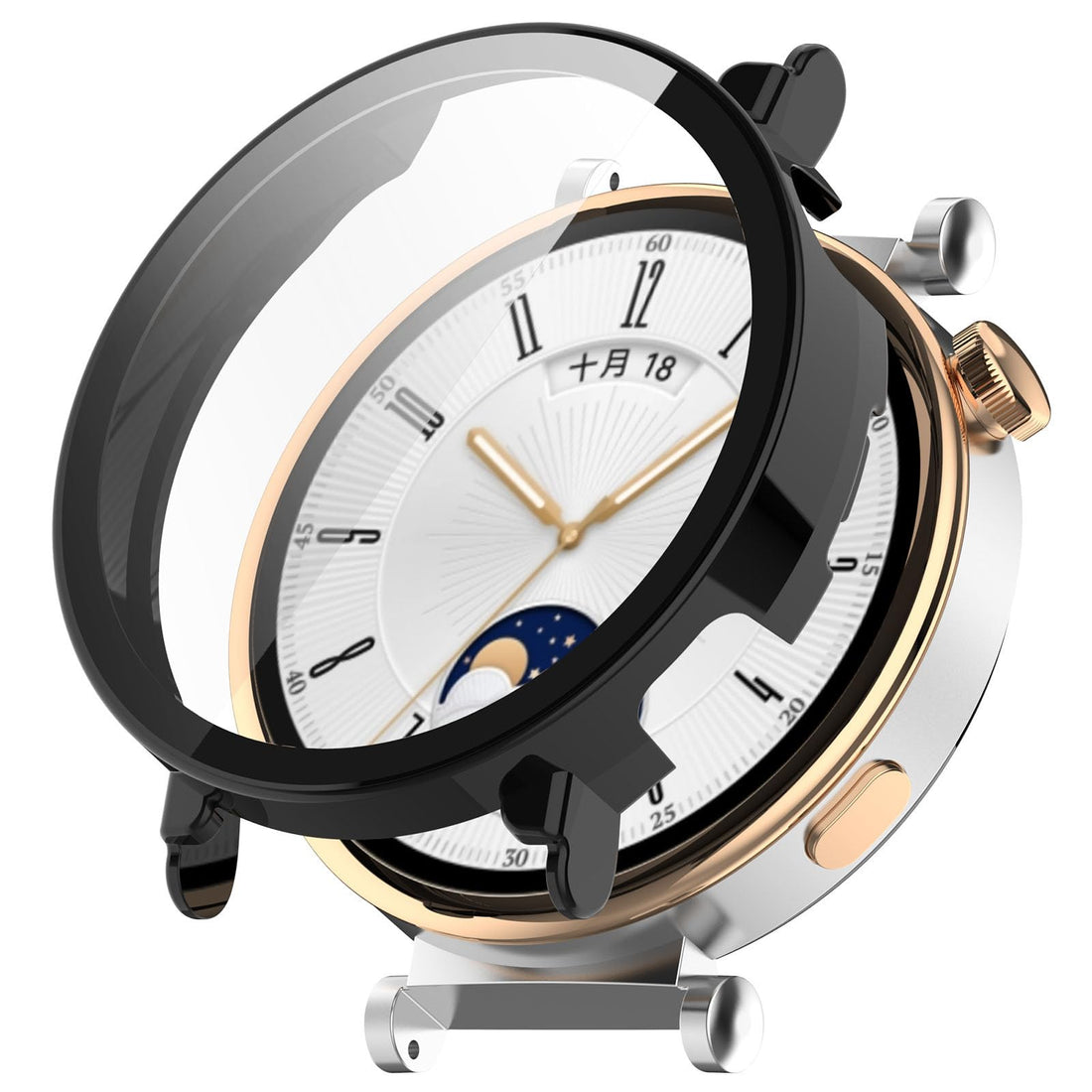 Beauenty PC Hard Case With Screen Protector for HUAWEI Watch GT 4 (2023) All-Inclusive Anti-Drop Electroplating Cover (41mm, black)