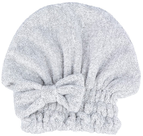 Microfiber Hair Drying Towel Cap Super Absorbent Quick Dry Magic Hair Turban Wrap for Women Wet Short or Long Curly Thick Girls Hair Anti Frizz Bathroom Essential (Grey, 1)