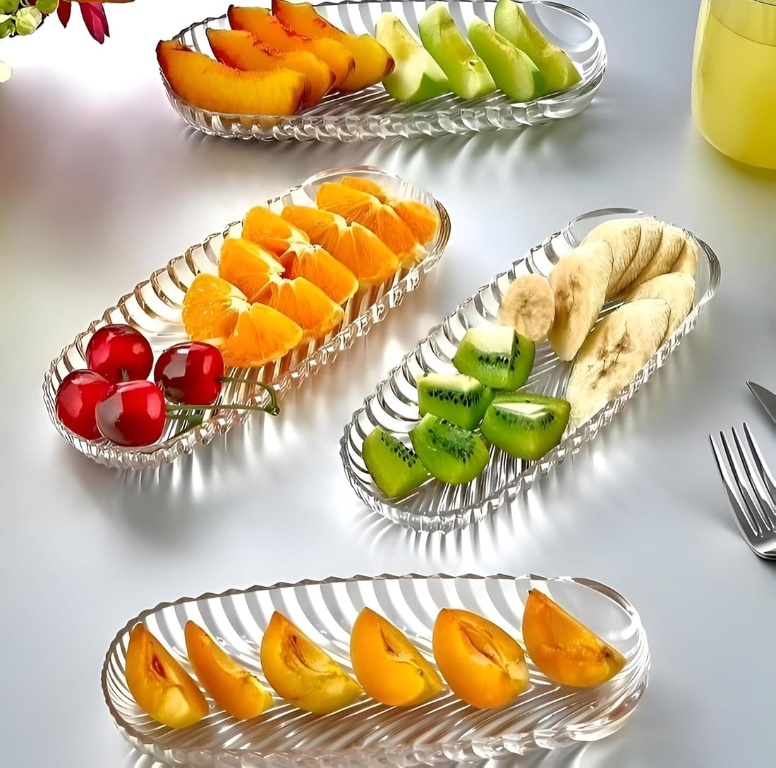 Serves Glass Clear Multi Use for Serving Desserts, Fruits, Biscuits and Snacks in a Stylish and Modern Way to Decorate Table and Facilitate Daily Serving and Events