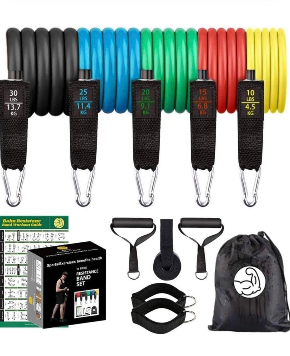 Premium Latex Resistance Band Set - Versatile Fitness Training Bands for Strength and Rehabilitation