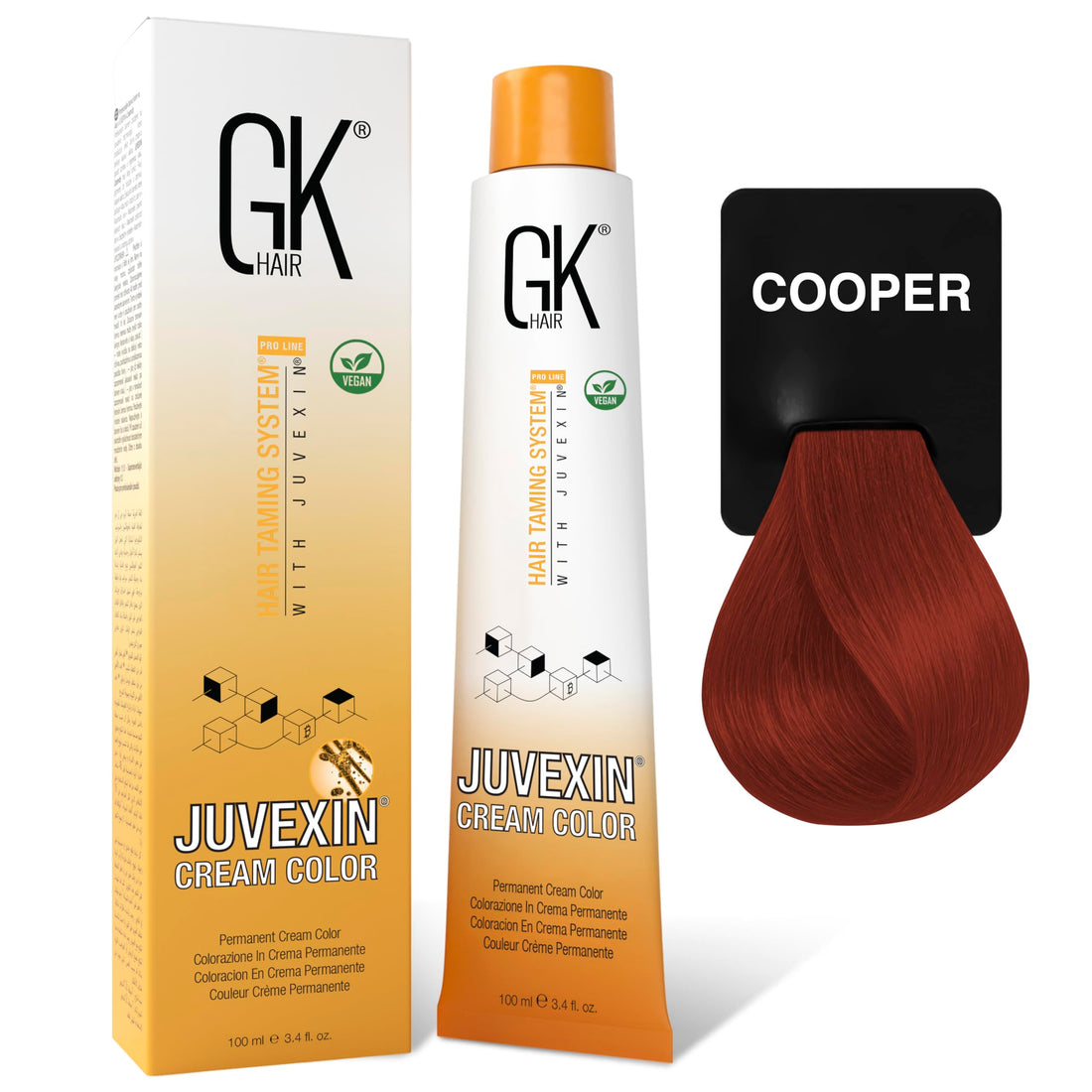 GK HAIR Global Keratin Professional Hair Color Cream Tube (3.4 Fl Oz/100ml) Nourishing & Cleansing Colors for Styling High Performance Long Lasting Semi Permanent Natural Toner Dye
