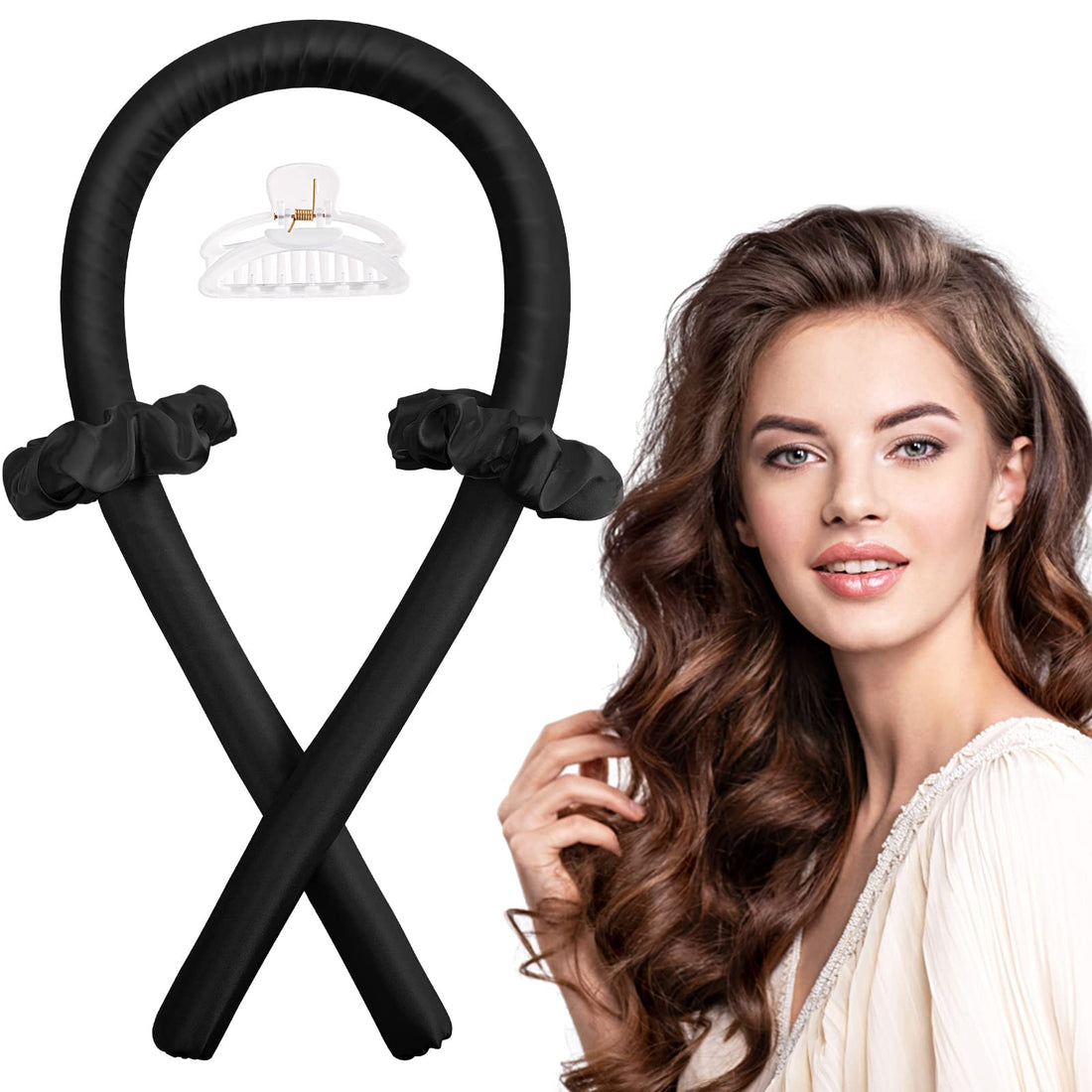 IENIN Heatless Curls Headband, Heatless Curling Hair Curler No Heat Hair Rollers to Sleep in Curl Ribbon Overnight Heatless Curling Rod Headband for Women Holiday Gift