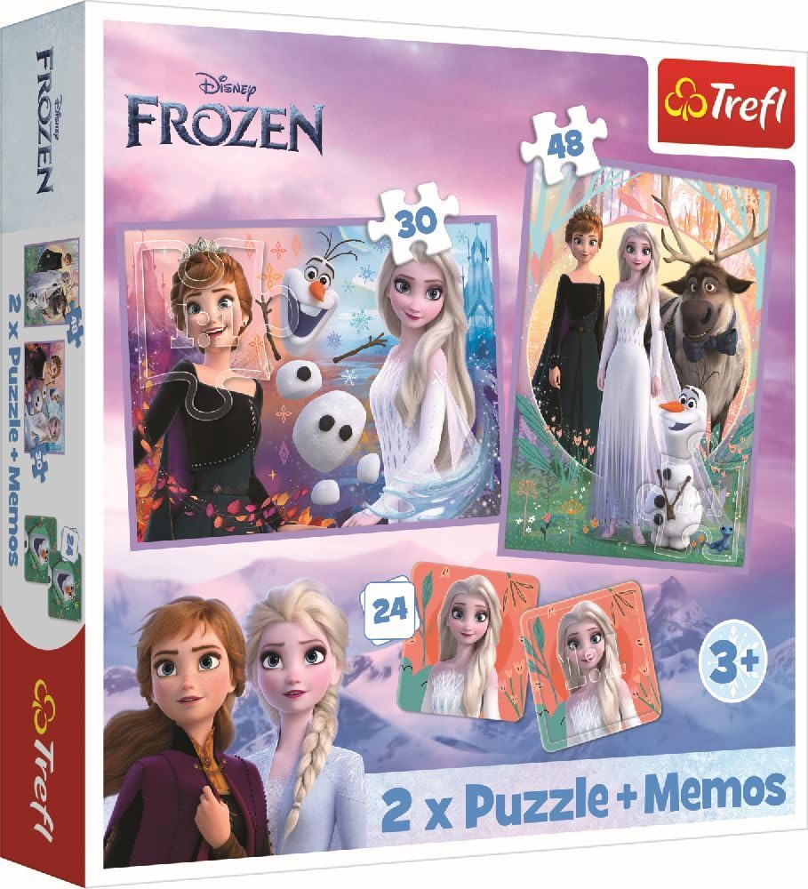 Puzzles - "2in1+memos" - Princesses in their land/Disney Frozen 2