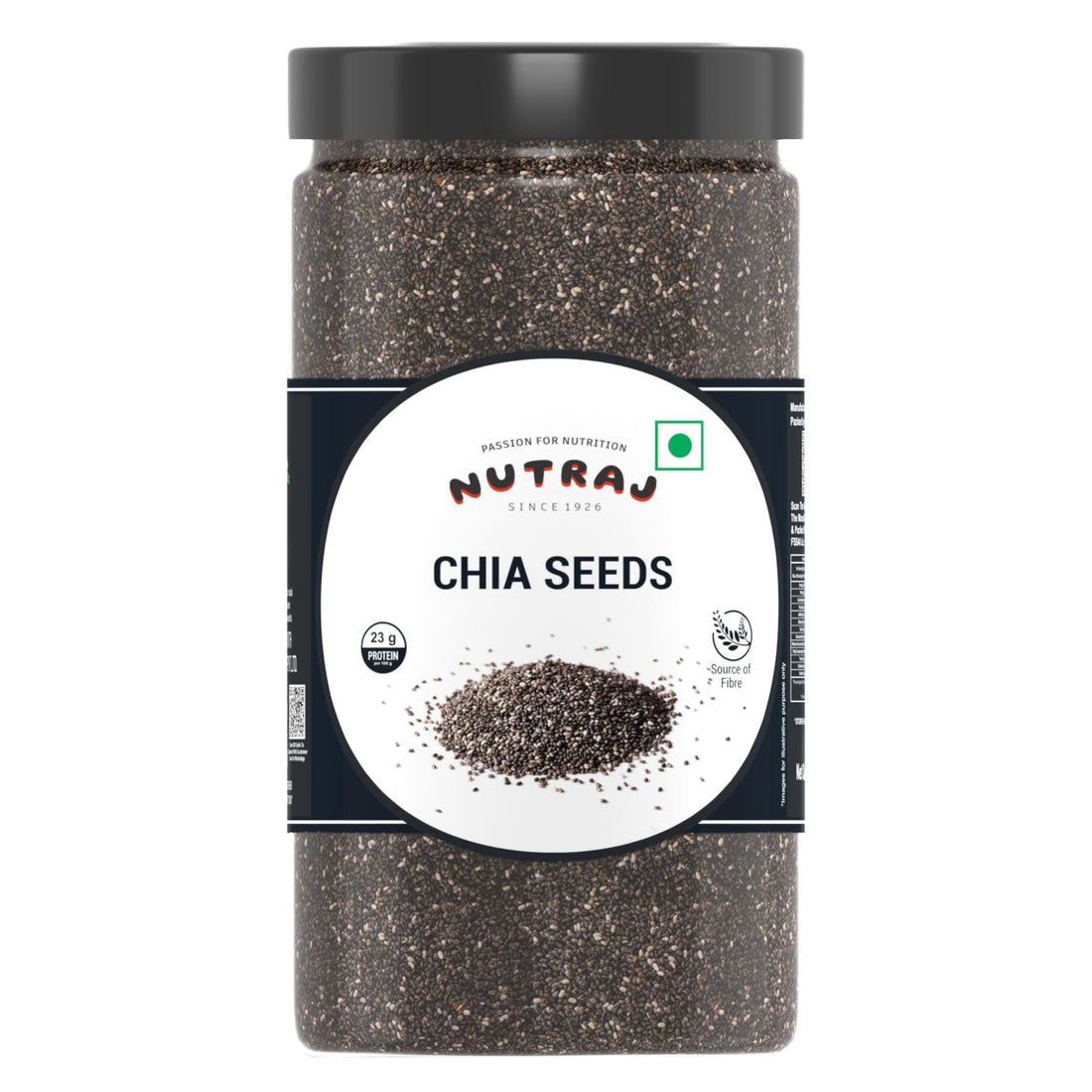 Nutraj Chia Seed 500g Jar | Chia Seeds for Eating | Seed Cycling