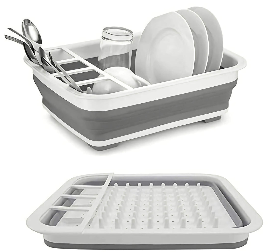 Collapsible Drying Rack Dishes Dinnerware Basket Plates Drainer Collapse Kitchen Drainage Rack Pop up Dish Rack Portable Dish Drainers for Kitchen Counter RV Campers (12.2''Wx14.4''L)