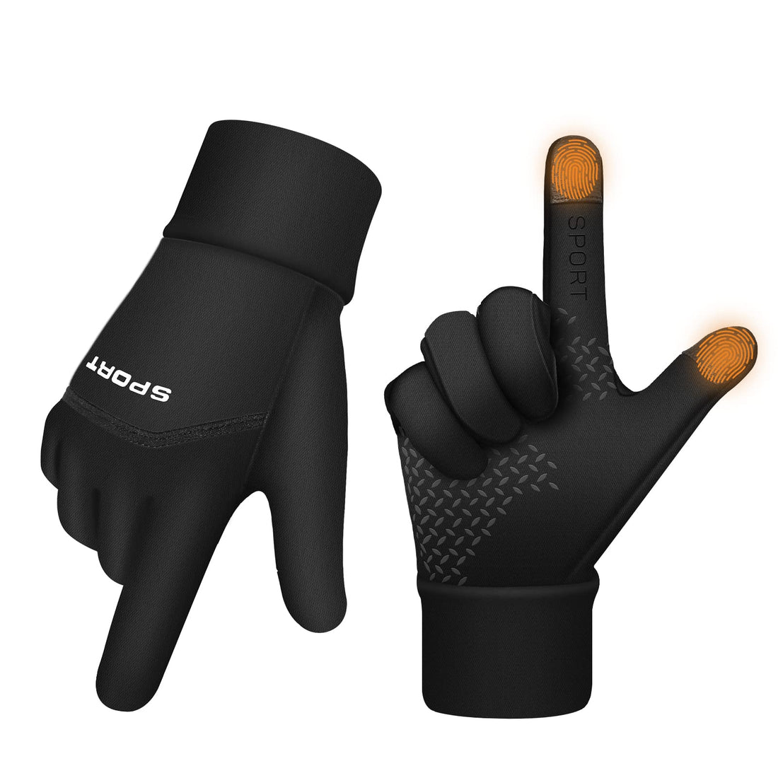 Touch Screen Winter Gloves for Men Women Touchscreen Waterproof Warm Gloves Non-Slip Thermal Gloves for Driving Bike Cycling Running Hiking Winter Glove Liners for Texting, Sports (Black, S)