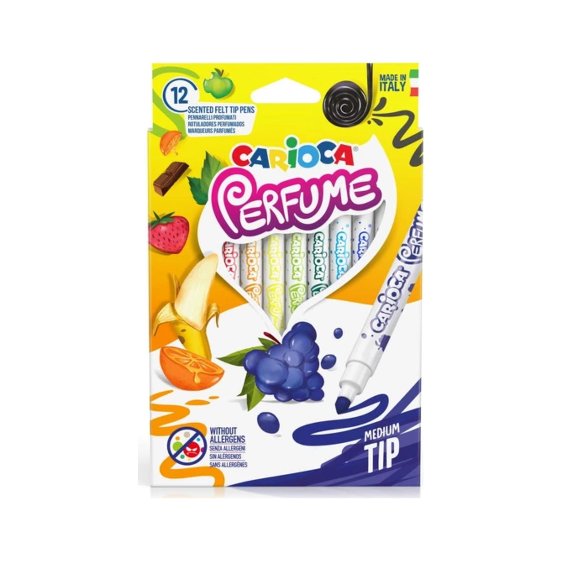 CARIOCA PERFUME Plastic Colorful Flow Master, 12 Markers