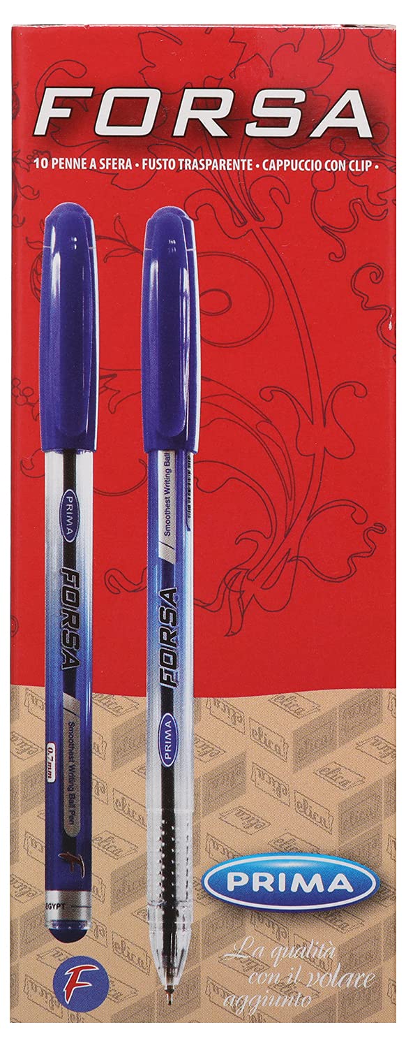 Prima Forsa Ballpoint Pen Fine - Pack of 10 Pieces - Blue