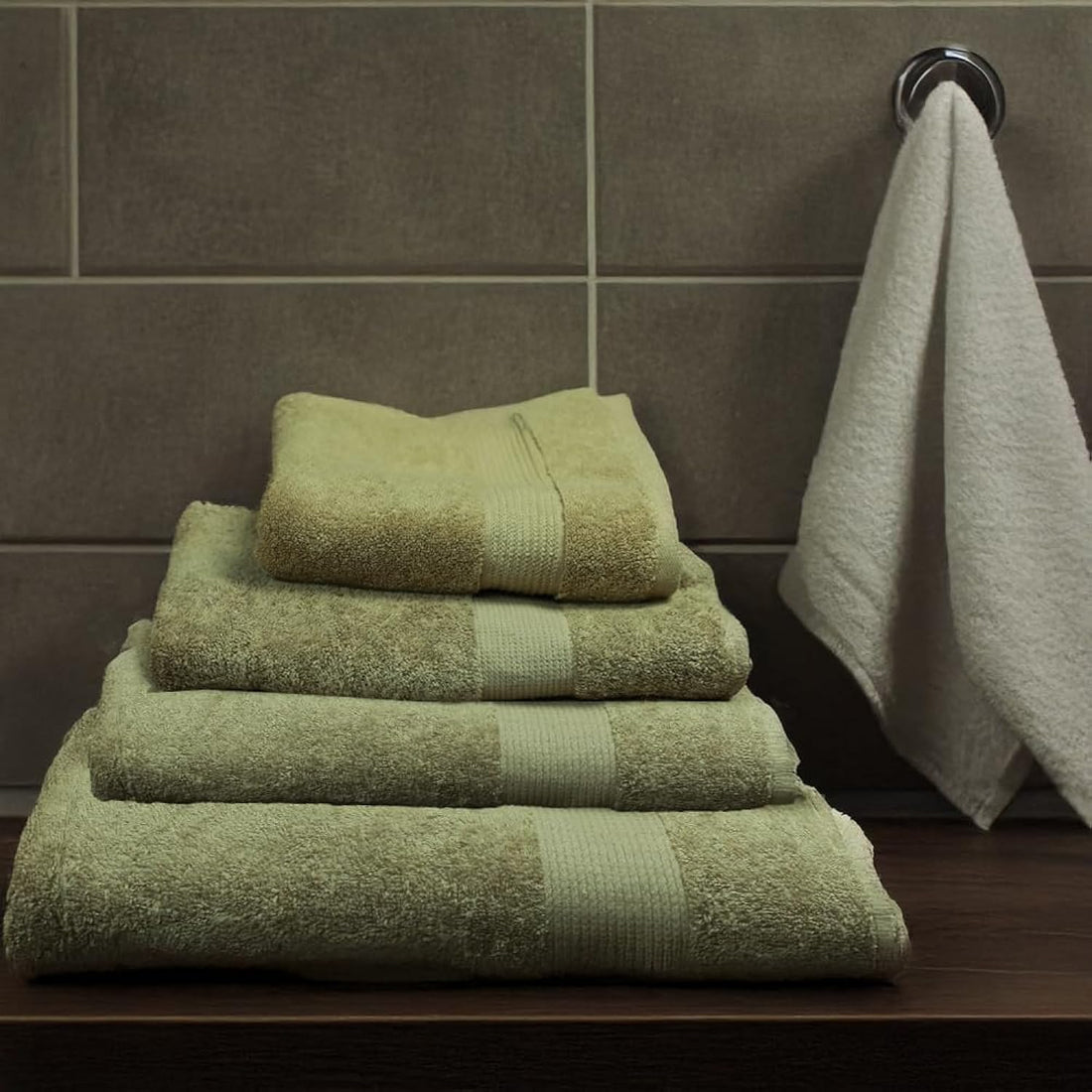 Towel Model R12 - Size: 33 cm x 33 cm - Color: Beige- Made In Egypt.