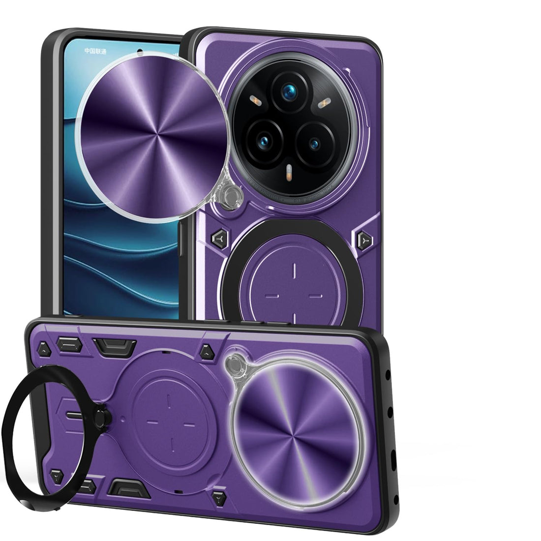 Case Cover Shock resistant UNBLACK Sliding CamShield TPU + PC CD Ring Compatible with Realme 14 Pro Plus (Purple)