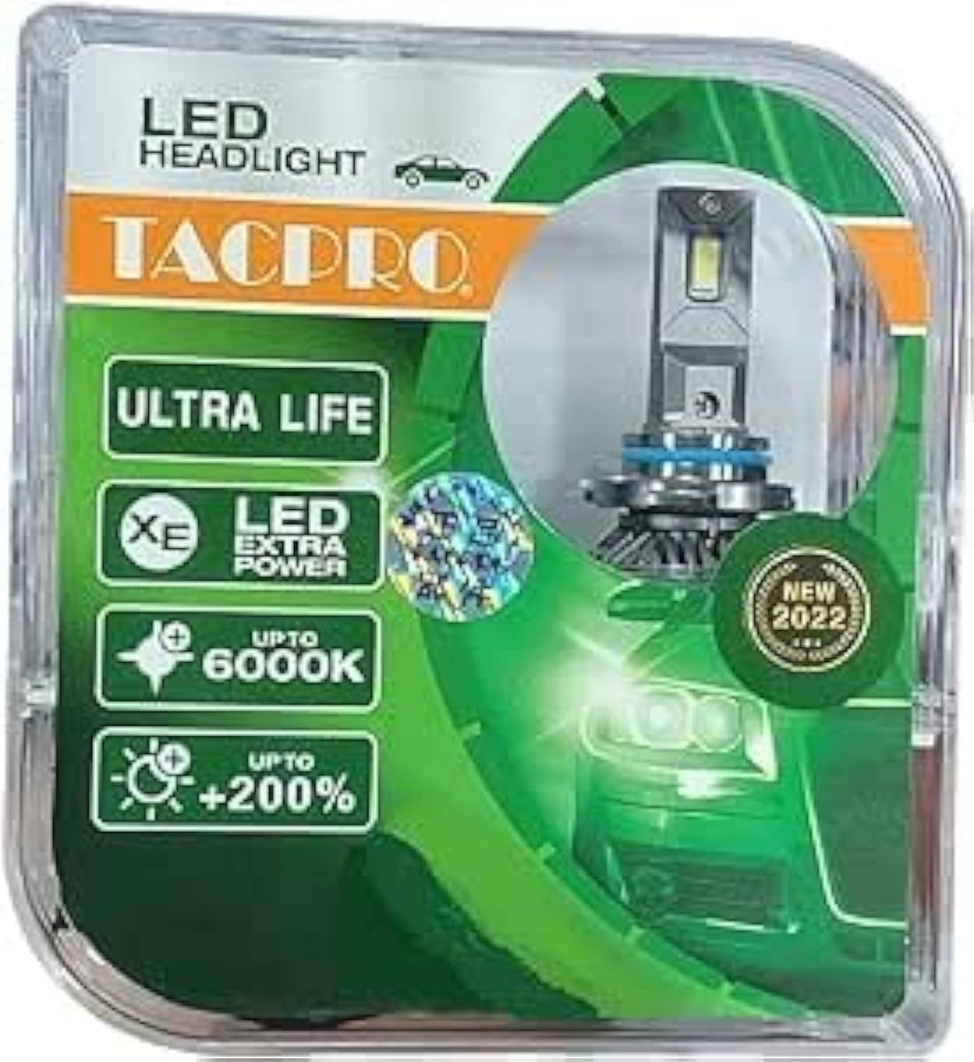 USHOP Car LED Headlight and Tail Light Bulbs Original Fit for Many Cars - Green (9005)