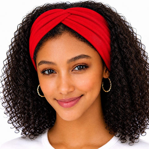 Wide Headbands for Women – Soft Cotton Twist Headband, 3.95" Extra Wide, Non Slip Workout Yoga Hair Band – One Size
