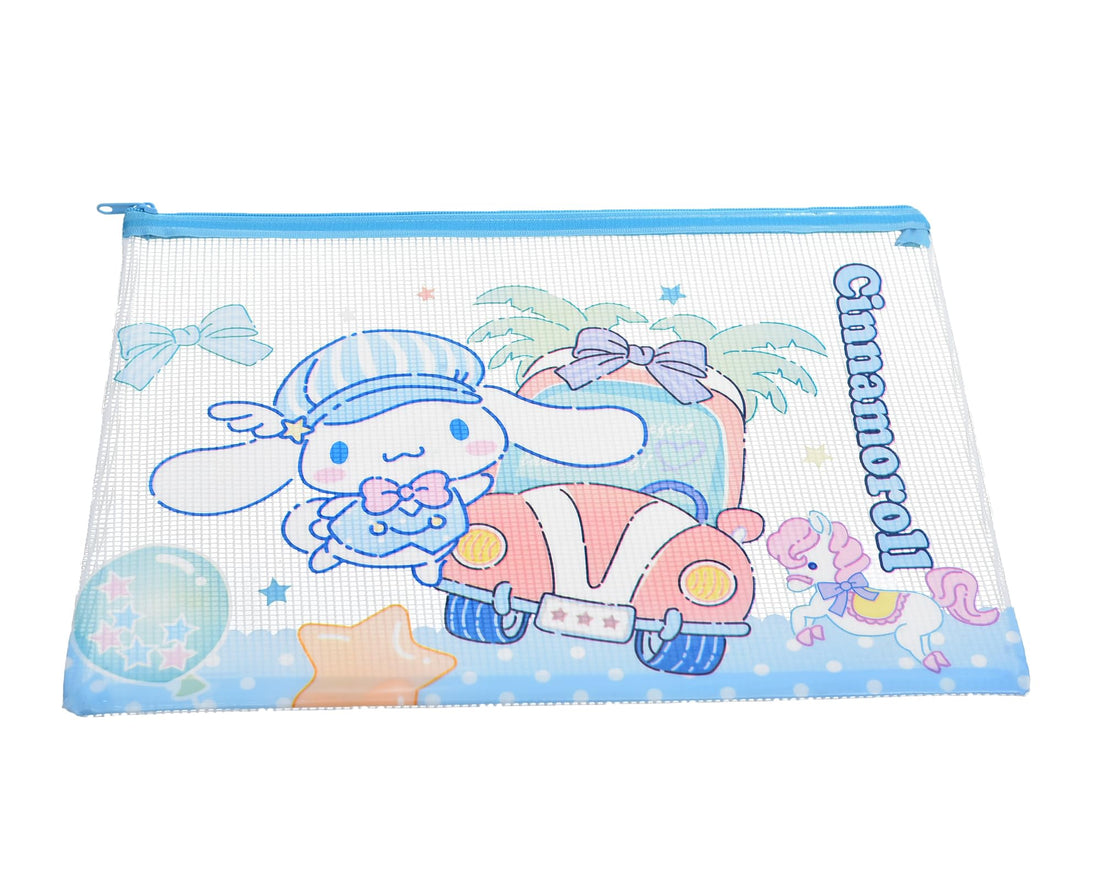 Plastic Zip Pouch Folder Model M006 - A4 Printed Light Brown for Files and Accessories, Secure Closure - Light Brown
