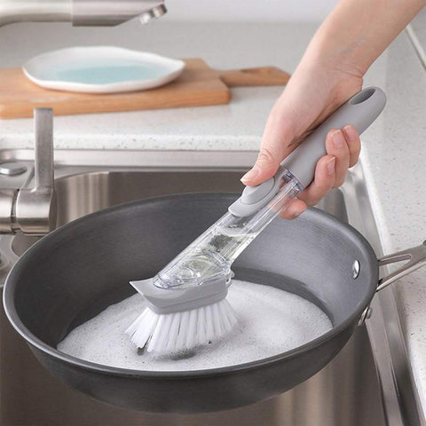 GOPI ENTERPRISE Auto Soap Dispensing Dish Cleaning, Kitchen Cleaning Brush Scrubber Dish Bowl Washing Sponge with Refill Liquid Soap Dispenser Kitchen Pot Cleaner Tool