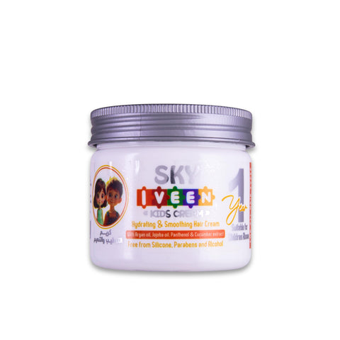 SKY IVEEN Kids Moisturizing & Softening Hair Cream – Argan Oil, Jojoba, Panthenol & Cucumber Extract, Silicone-Free (225 g)