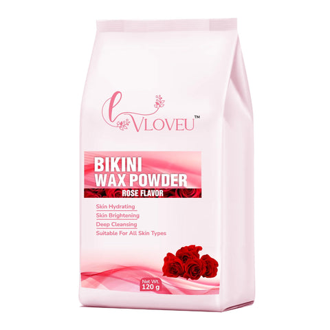 VLOVEU Bikini Wax Powder for Women, Wax Powder for Hair Removal, Herbal Wax powder for instant Hair Remover All Types of Hair, No Pain, No Side Effects (Rose) 120 Gm (Pack of 1)