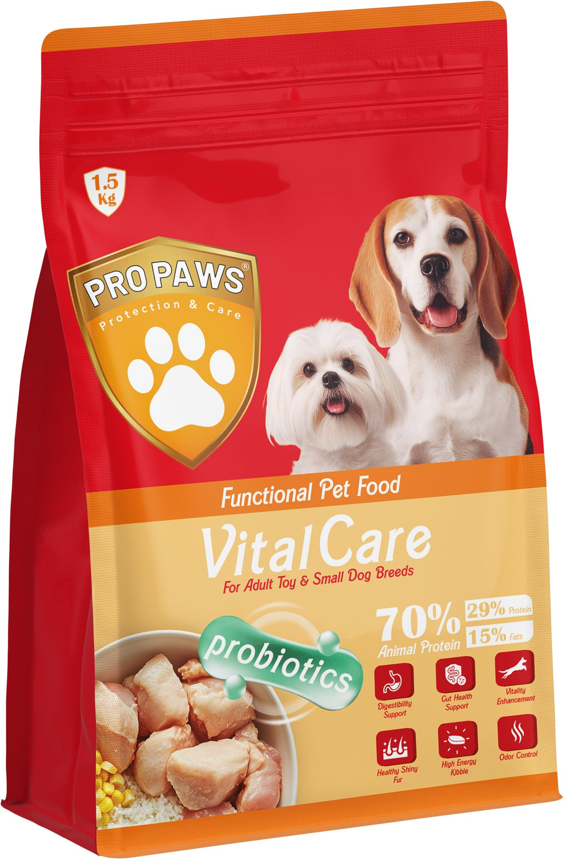 Vital Care Dry Food For Adult Toy and Small Dogs Breeds 1.5 Kilogram (1.5 Kilogram)