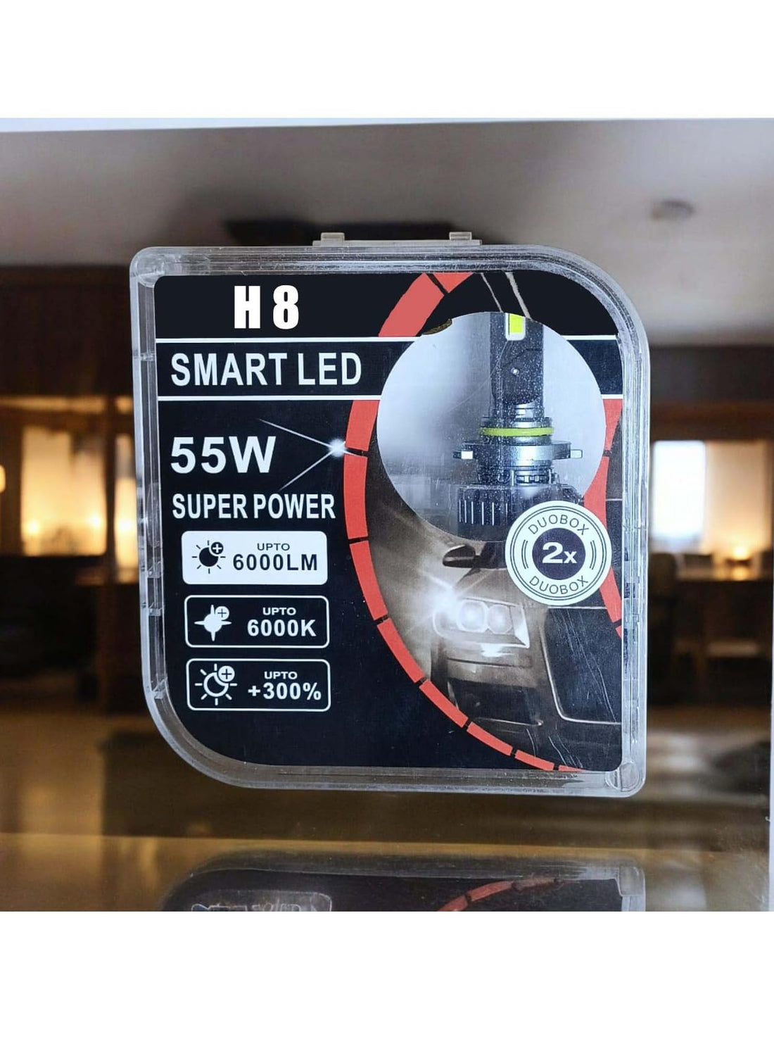 H8 Smart LED Headlight Conversion Kit, 2 Bulbs, 6000K White Light, 55W, Plug and Play, IP68 Waterproof