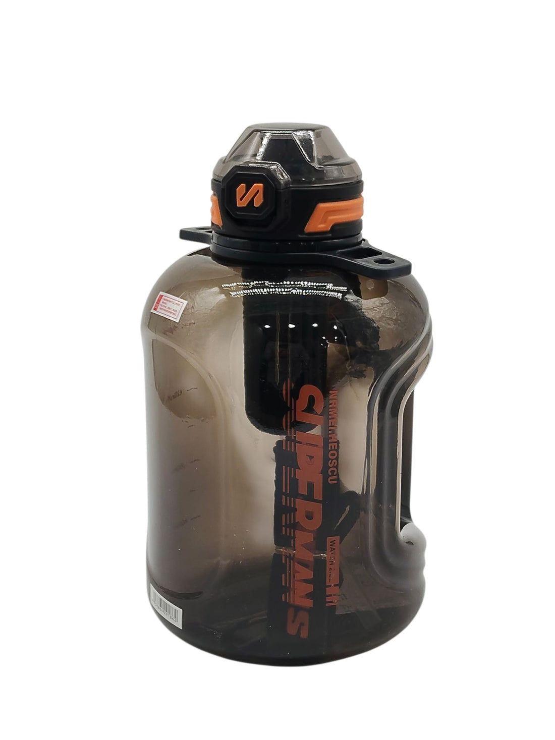Caesar Gym Plastic Water Bottle with Carrying Loop, 2200 ml, BPA-Free - Black