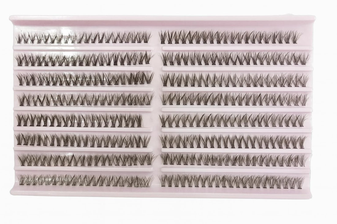 30D Lash Clusters 9mm – Extra Volume Eyelash Extension Fans, 16 Row Tray of Soft Lightweight Individual Lashes, Reusable for DIY or Professional Use