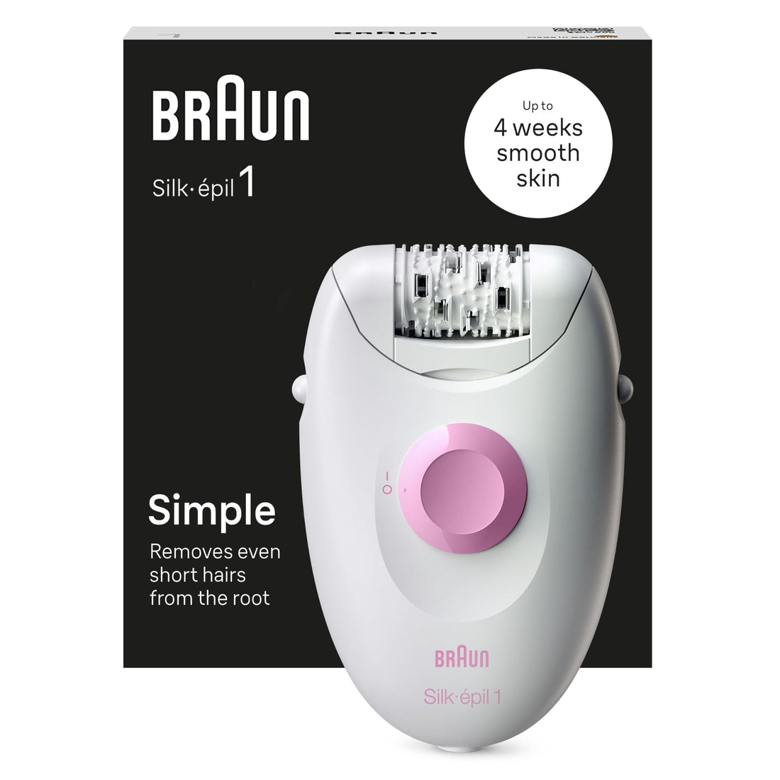 Braun Silk‑épil 1 SE1‑000 Epilator for Women – 20 Tweezers, AC Powered Hair Removal Device, Basic Wet & Dry Epilator for Legs and Arms – SE1000