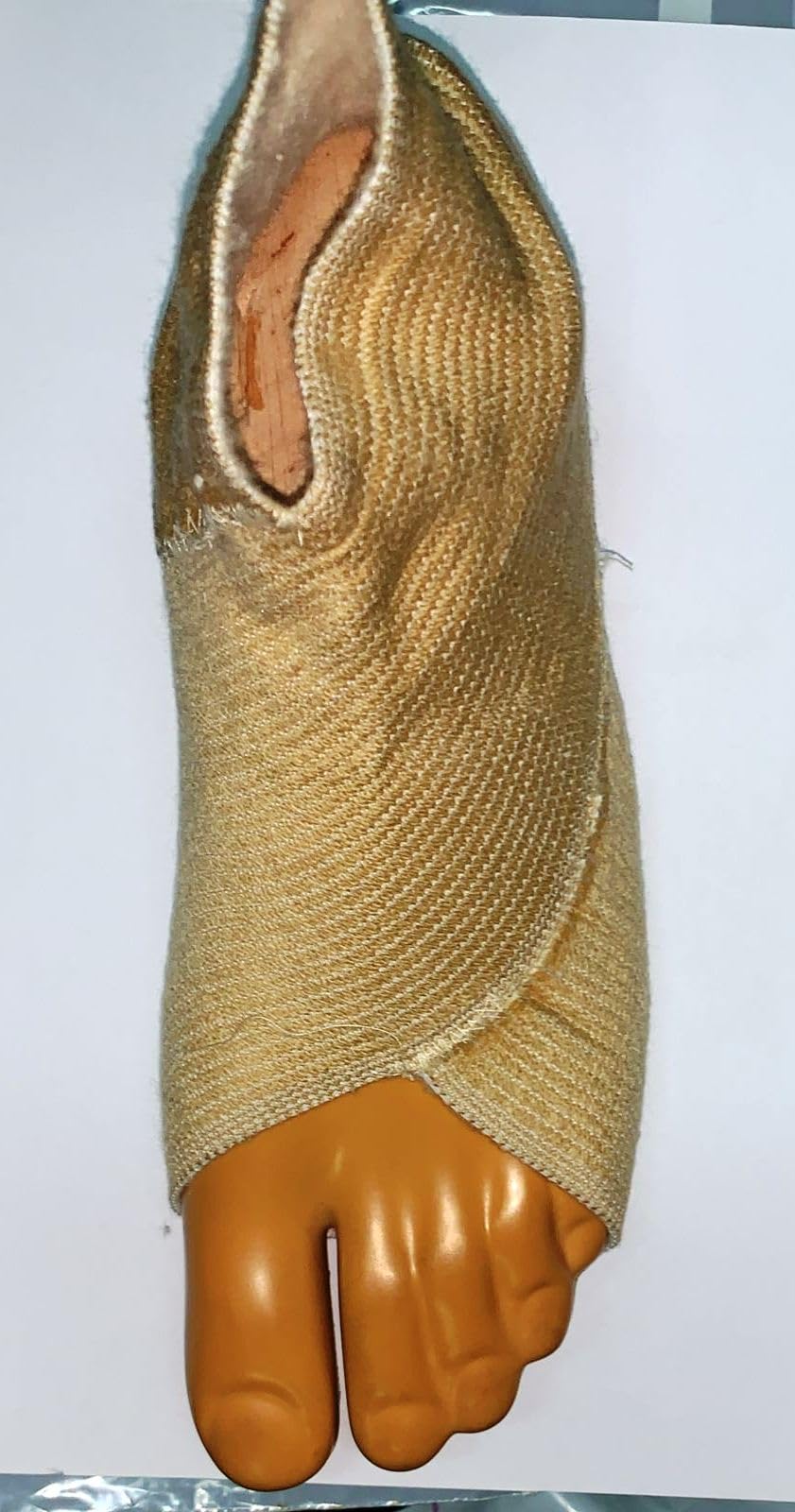 Medical Elastic Open Ankle Bandage Beige Foot Ankle Support (XL)