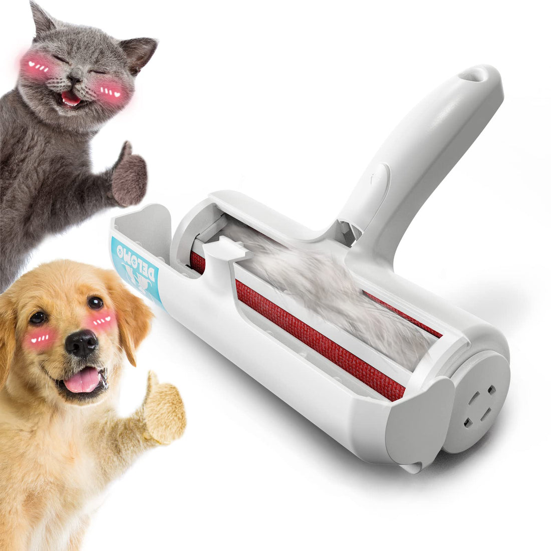 Circle M Pet Hair Remover - Lint Roller for Dog and Cat Hair - Easy-to-Use Hair Cleaner for Couch, Furniture, Carpet, Car Seat, and Clothing - Durable and Reusable - White