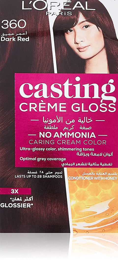 L'Oréal Paris Honey Care Casting Shine Creme Color - Dark Red 360-1.7 oz