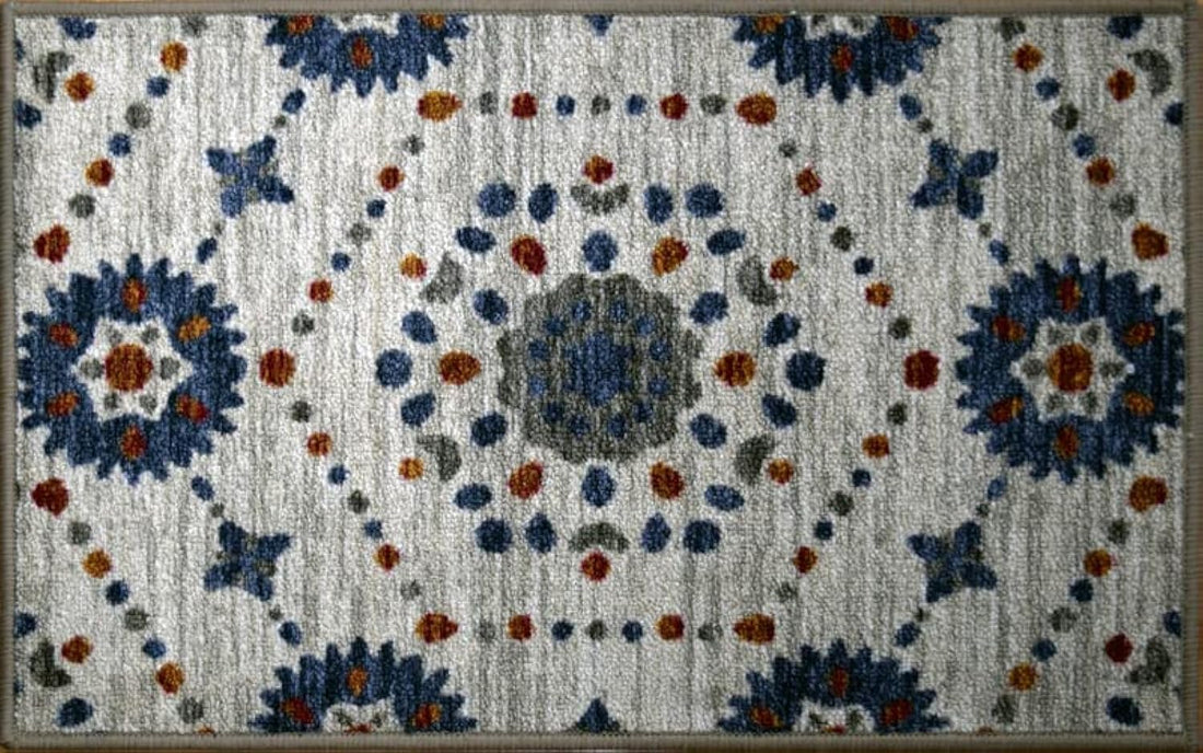 Mac Carpet Florence Doormat Size 50x76cm - Off White & Navy