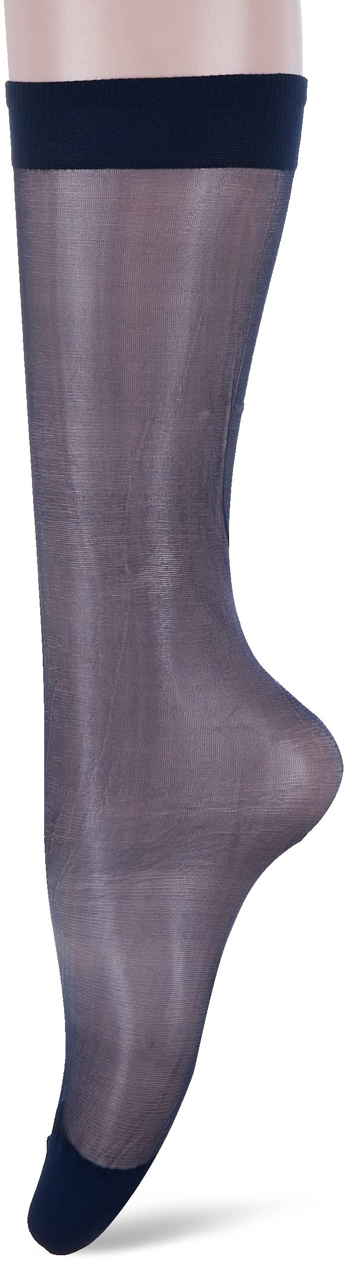 Silvy Voile Socks Knee-High Free Size For Women-Navy