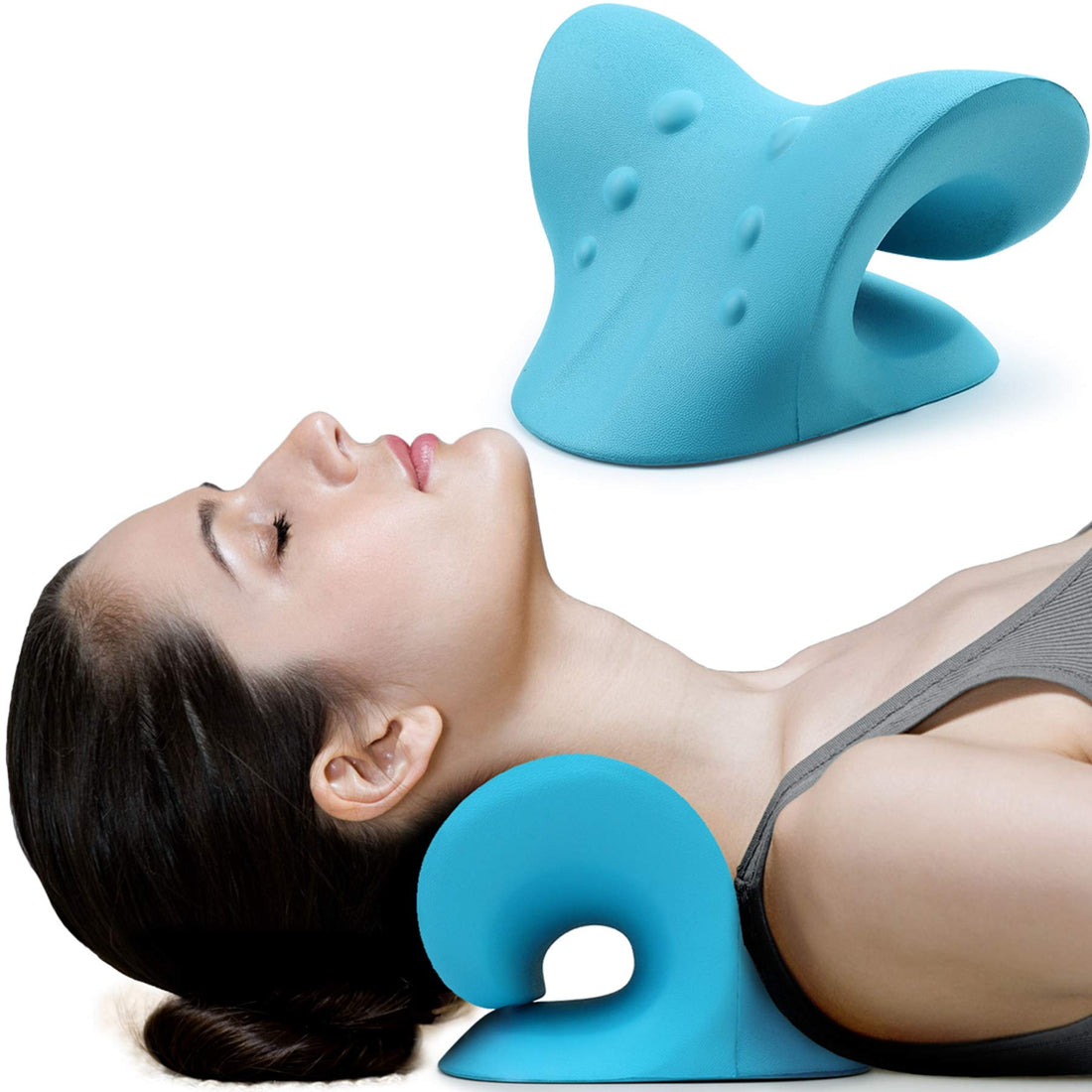 RESTCLOUD Neck and Shoulder Relaxer, Cervical Traction Device for TMJ Pain Relief and Cervical Spine Alignment, Chiropractic Pillow Neck Stretcher (Multi Color)