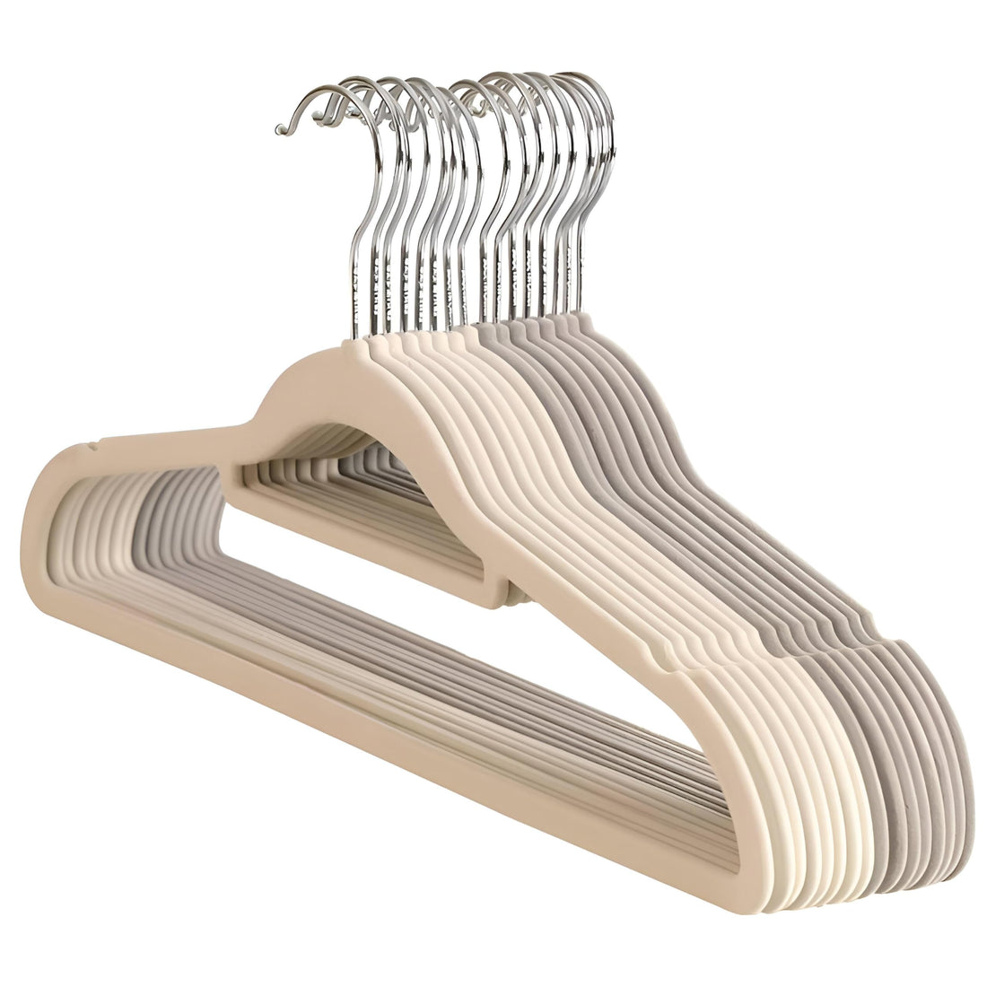Velvet Hangers - Luxurious and Strong Metal Frame with Non-Slip Coating to Keep Clothes Secure, Featuring Rotating Hooks and Small Tie Bar Holder, Pack of 5 High-Quality Closet Hooks (2 باكت 10 قطع)