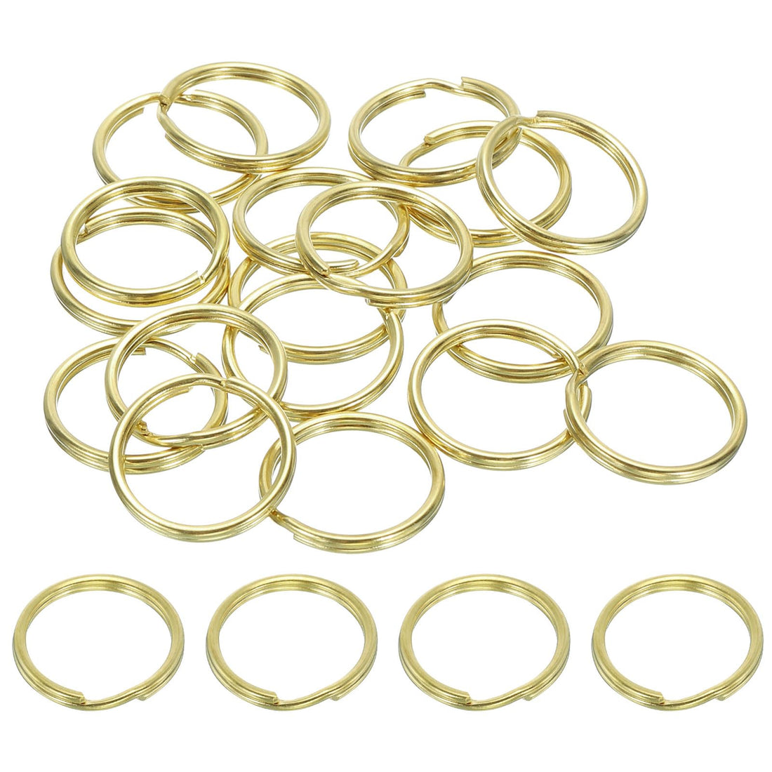 PATIKIL 20pcs 20mm Diameter Round Brass Ring Round Brass Ring for Keychains, Handbags, Belts, Purses, Leather Crafts and Handbags.