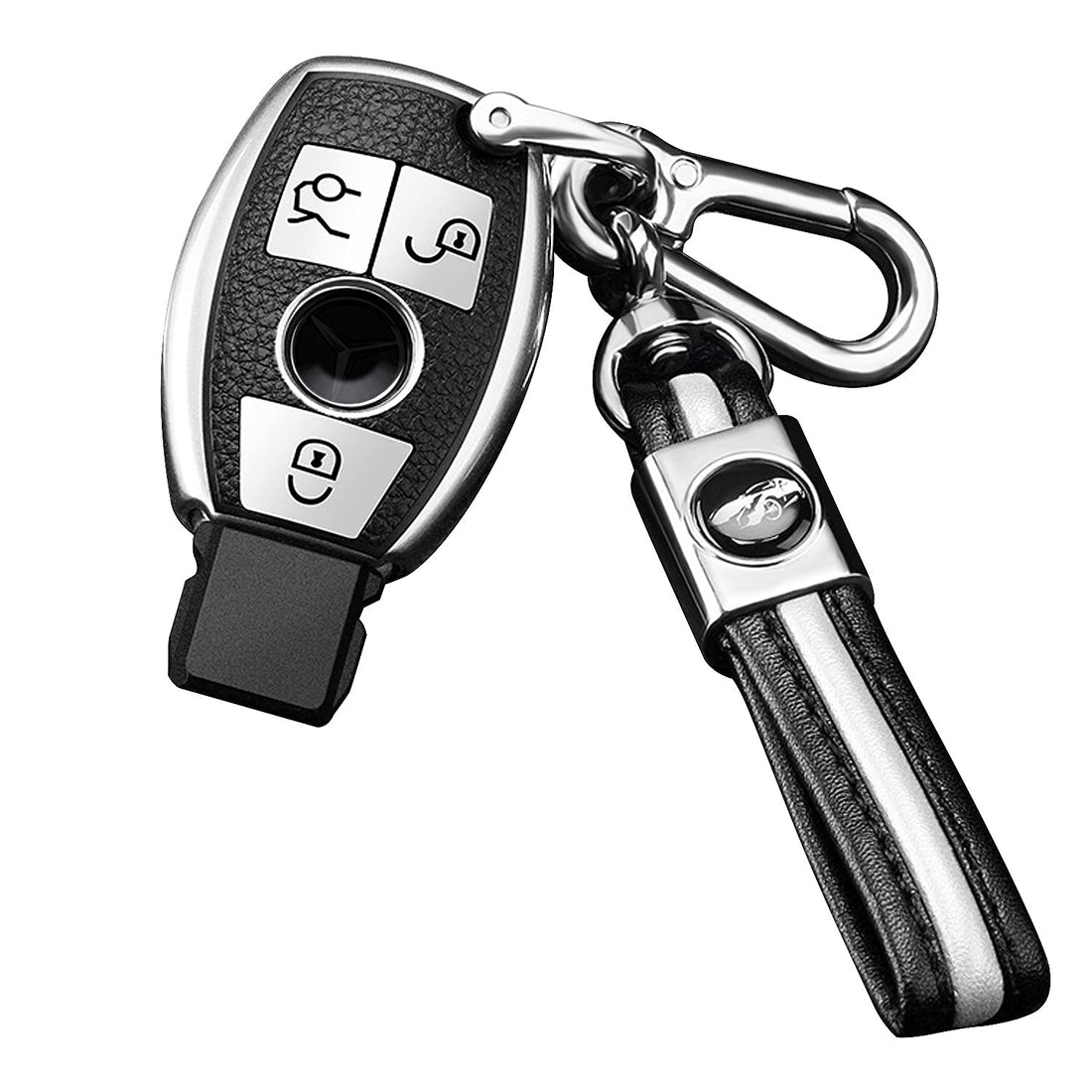 for Mercedes Benz Key Fob Cover, Premium Soft TPU Key Case Cover Compatible with Mercedes Benz C E S M CLS CLK G Class Keyless Smart Key Fob (silver)