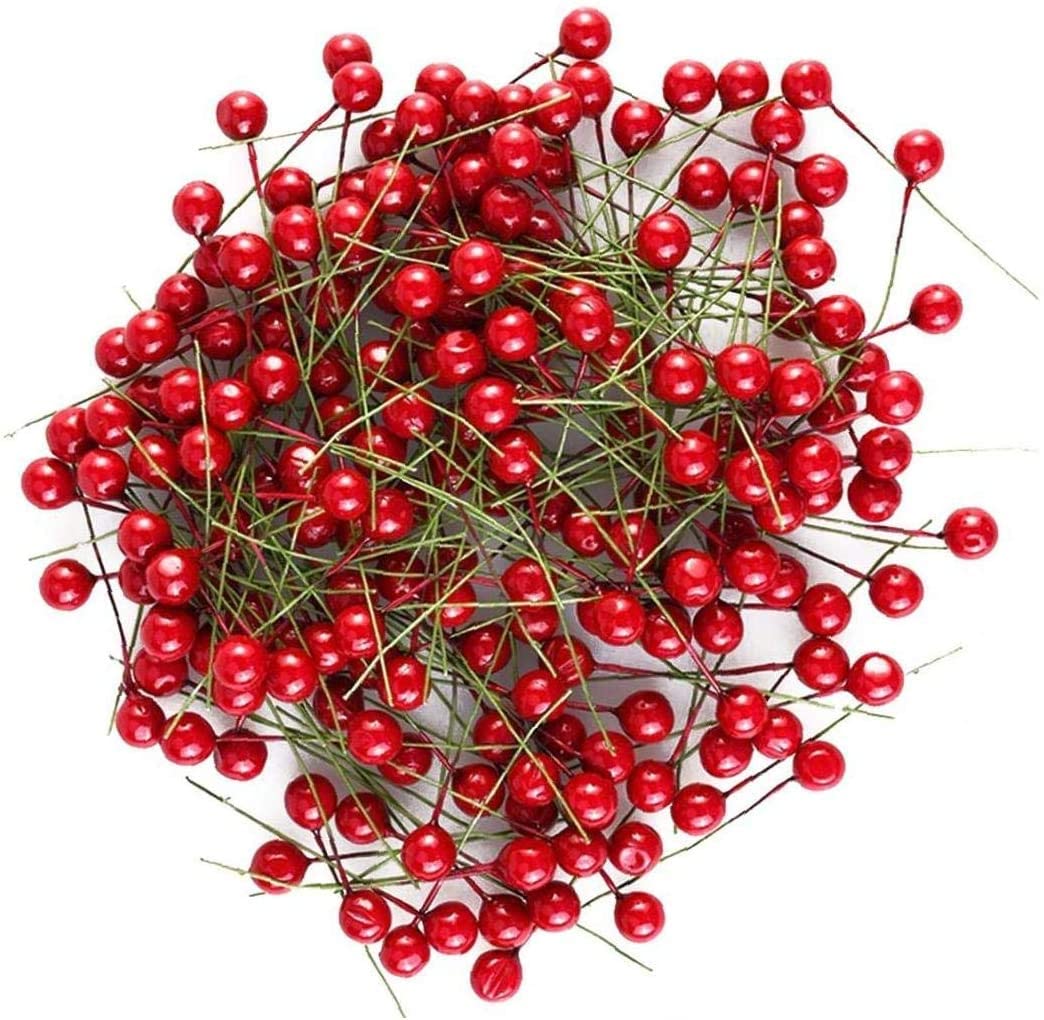 Wonka Forty Wings 100 Pcs Red Berry/Cherry Fruit Hanging Ornaments for Xmas Christmas Decoration Craft