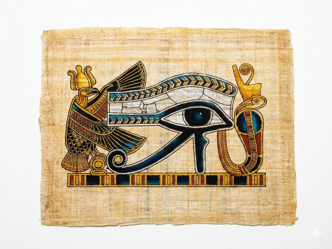 100% Authentic Egyptian Original Hand Painted Painting Papyrus Paper Pharaoh Ancient 8"x12" (20x30 cm) Cleopatra Queen Hieroglyphic Scroll History Pharaohs Papyri Hieroglyphics
