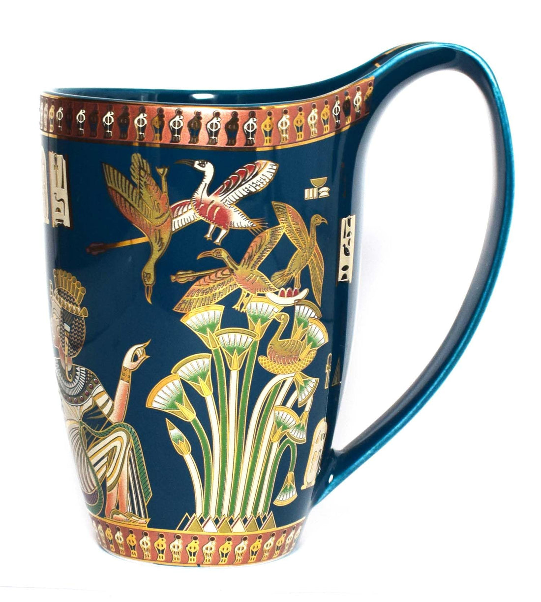 immatgar pharaonic Decorative Egyptian mug ancient Egyptian souvenirs gifts for women and men from Egypt Collectible Pharaoh - mother day gifts (Chariot - Blue - 400 MM)