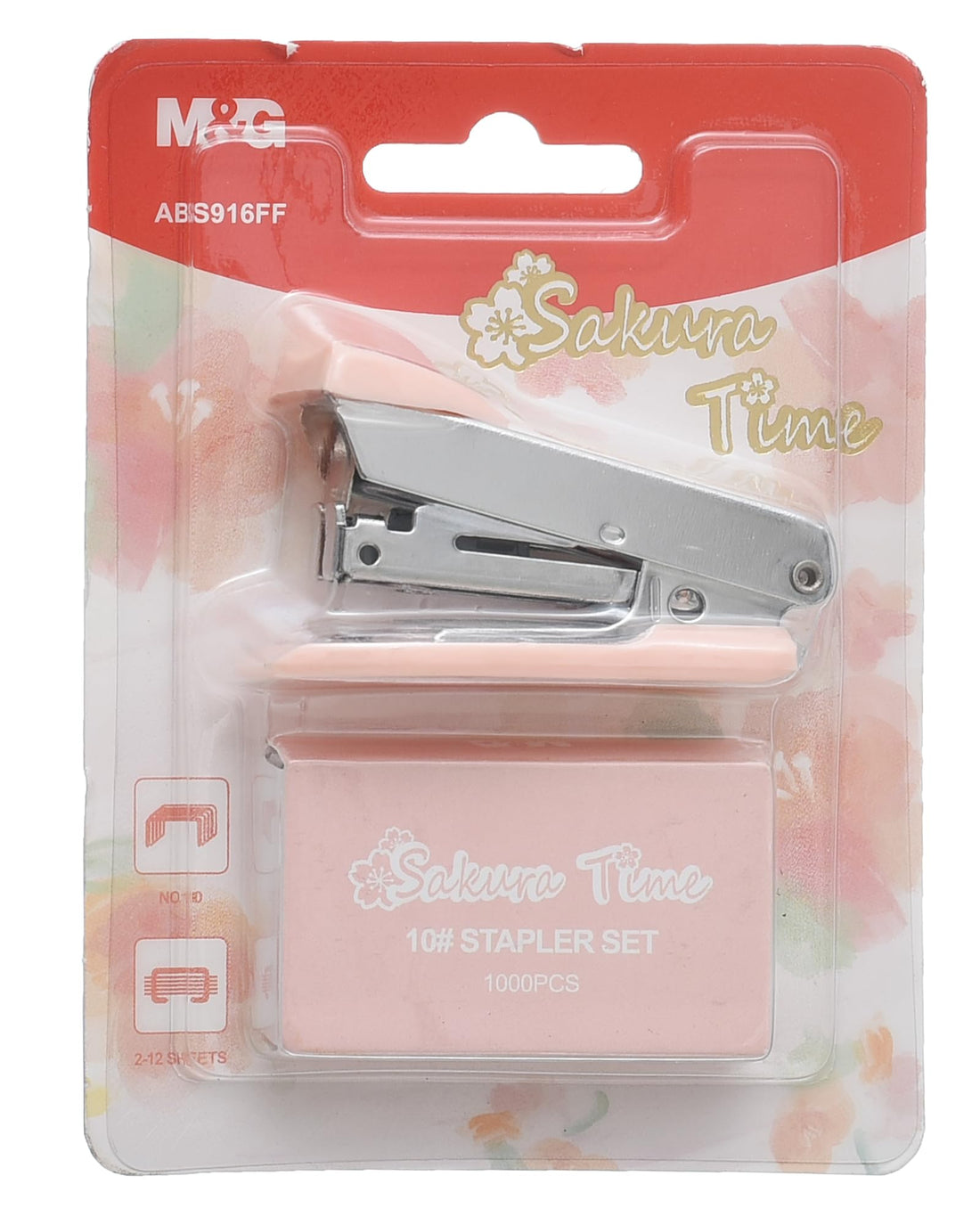 M&G Sakura Time Mini Stapler Set, Compact Binding, No.10 Staples, Durable Design, Assorted