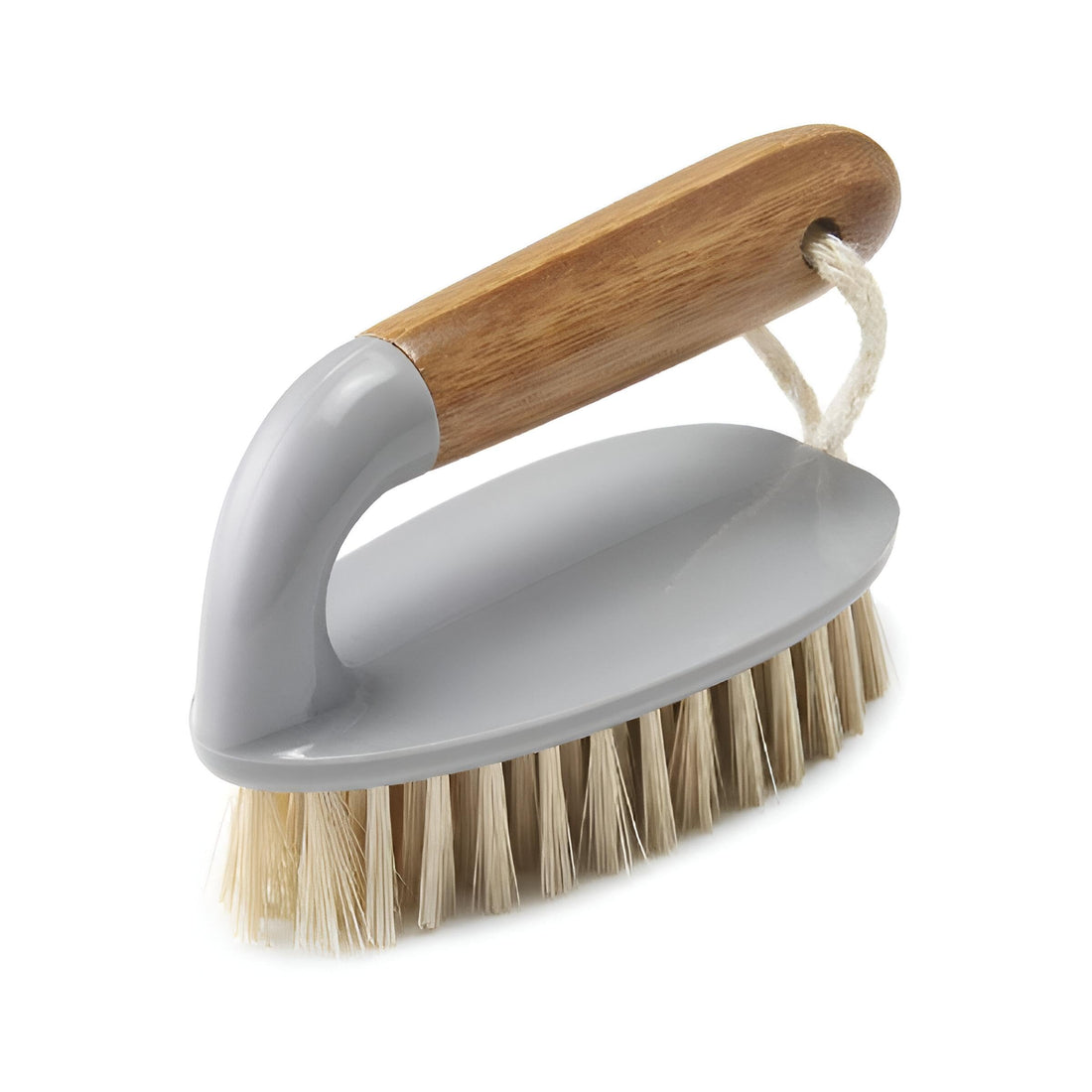 Multi-Purpose Brush - Eco-friendly design featuring a bamboo handle and ergonomic wood grip, ideal for tackling tough dirt on dishes, stovetops, floors, tiles, and walls - Stylish and effective cleani
