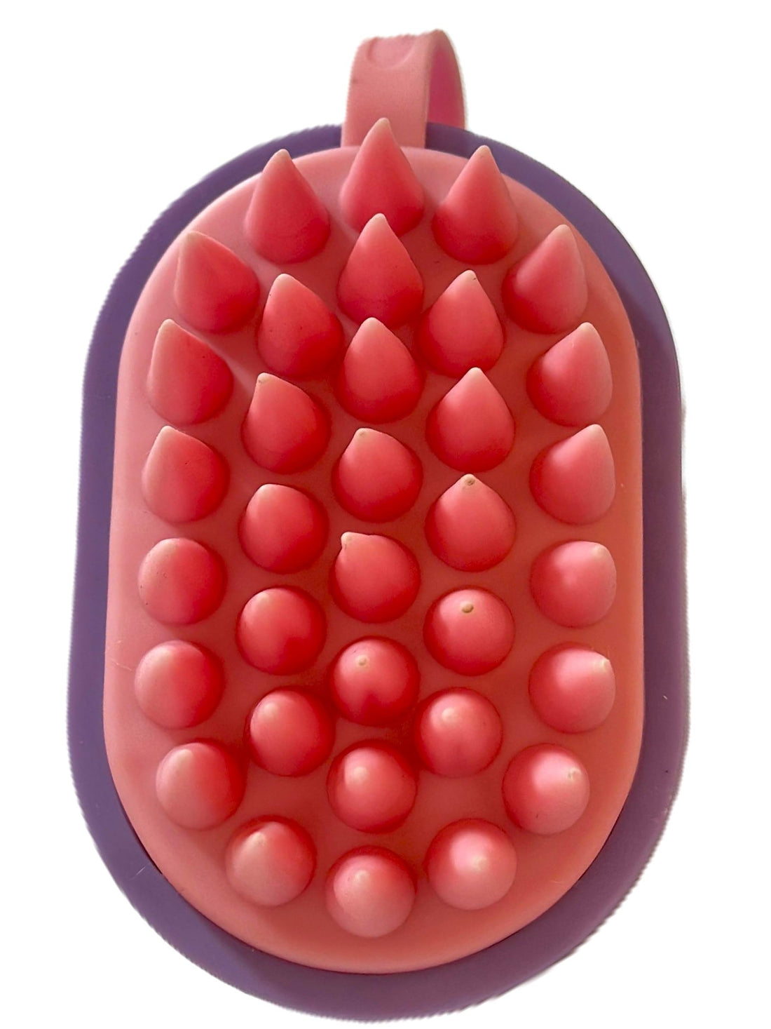Massager Brush - Silicone Massager With Tank, Grateful Silicone Massage Brush Shampoo Scalp, Body Washing and Hair Massage Comb - Oval (Light Purple & Light Pink)