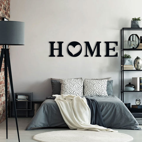 GoneNow Home Sign for Wall Decor Wooden Home Letters Minimalist Decor Wooden Home Hanging Wall Art Decor Wall Sculptures, Black Decor Accents for Bedroom Living Room Office Decor