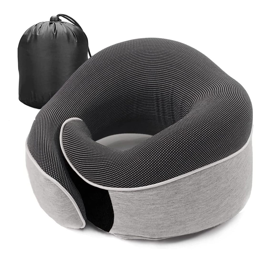 Travel Neck Pillow, Memory Foam Neck Pillow for Airplane, Machine Washable Flight Travel Pillow Essentials Adjustable/Breathable Cover for Sleep Rest, Car, Office, Home Use