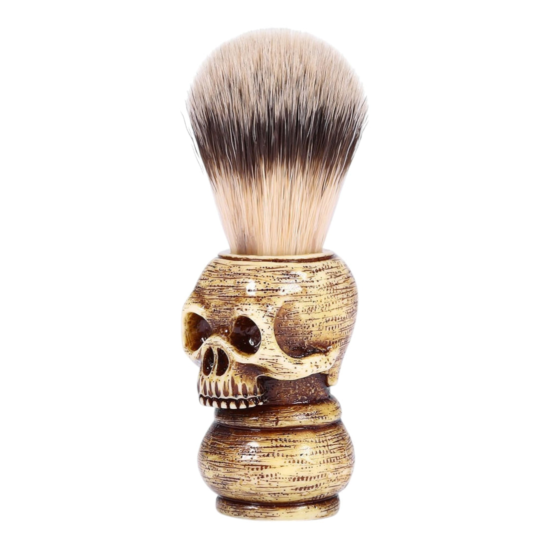 Skull Head Shaving Brush with Natural Badger Hair, 11cm Professional Men's Grooming Tool with PP Handle, Vintage Design Barber Salon Brush