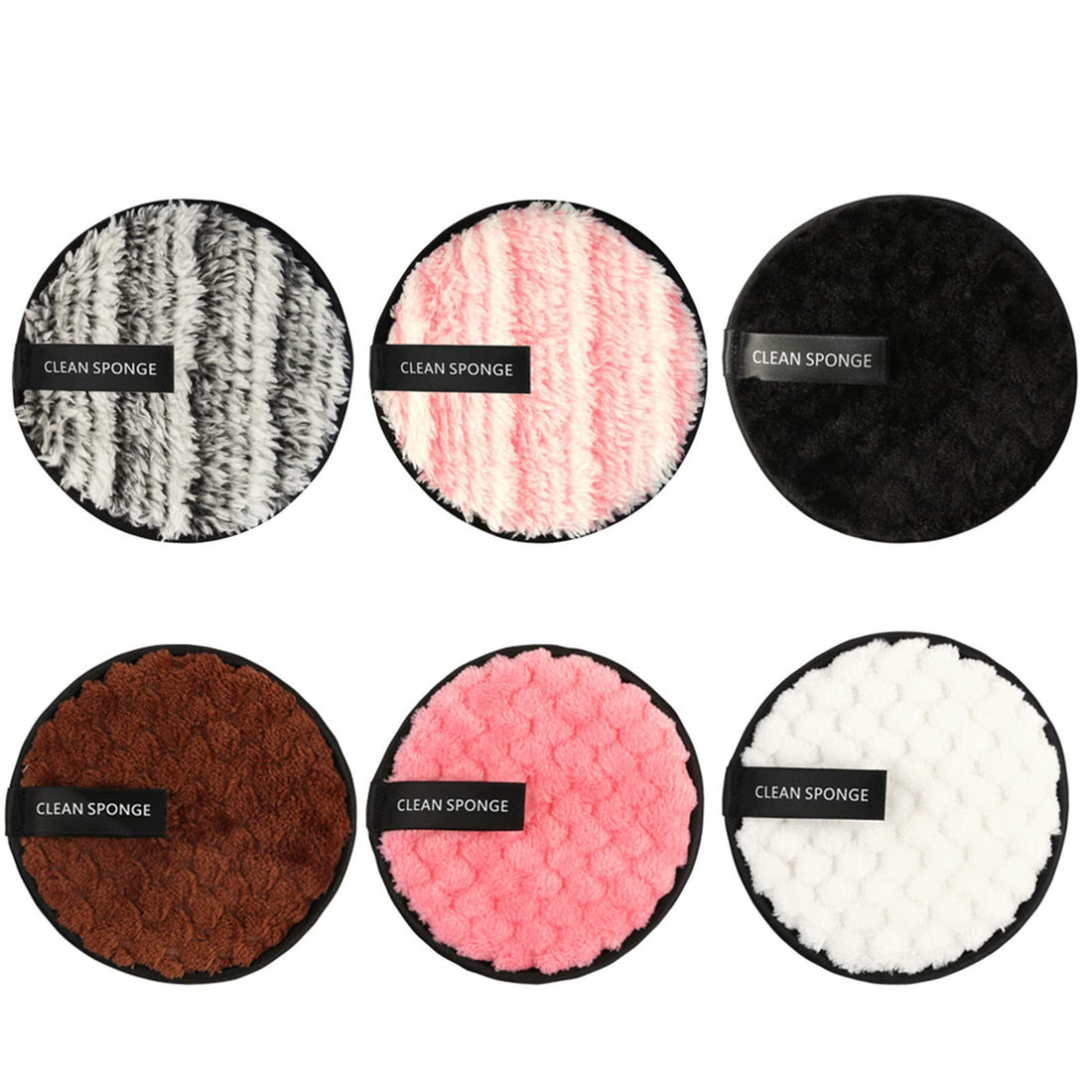 Arabest reusable makeup remover pad, multi-function rounds soft facial cleaning puffs towels, double side washable make up removing cloth microfiber, deep pore cleansing exfoliator (6 pack)
