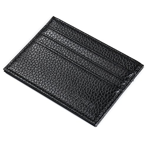 Men's Soft Leather Short Wallets with 6 Card Slots, Black-QB52-1