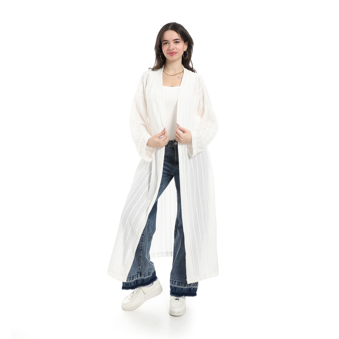 Andora Women Self Pattern With Belt Cardigan (pack of 1)