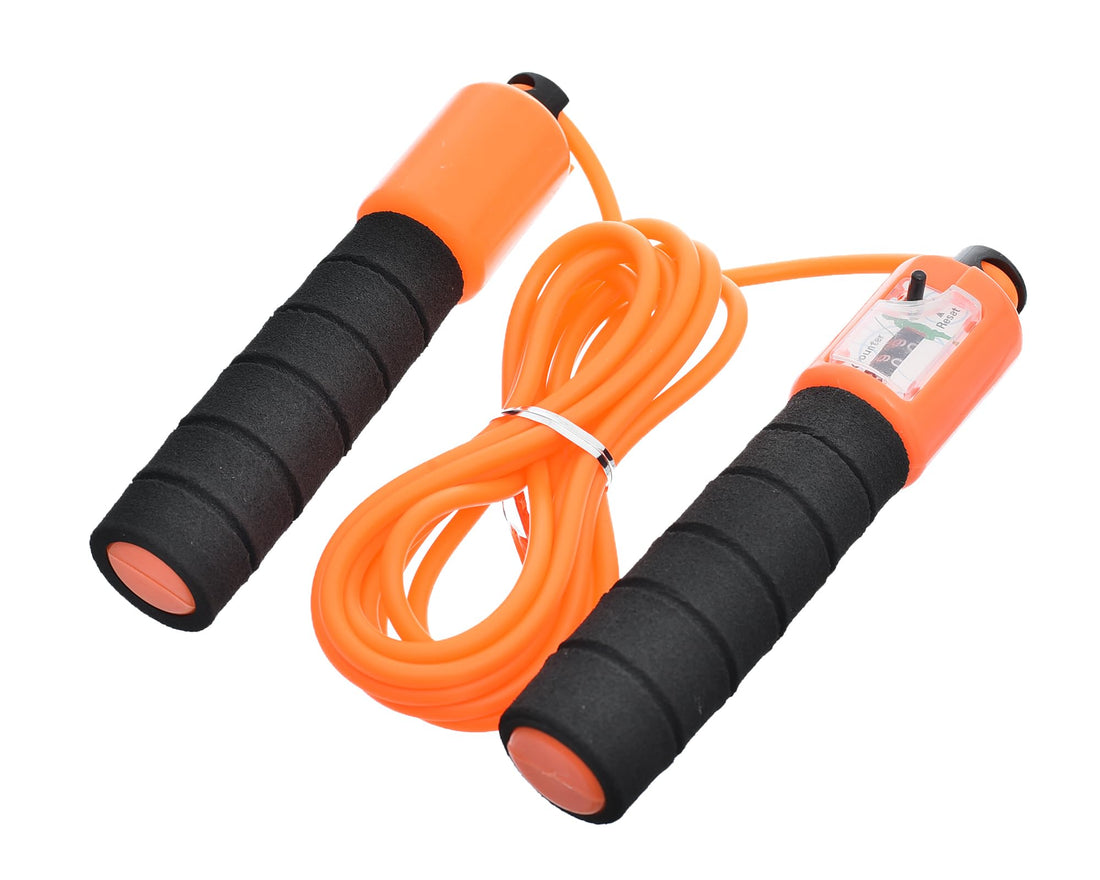 High Quality Vacuum Jump Rope With Digital Counter For Men & Women - Black Orange