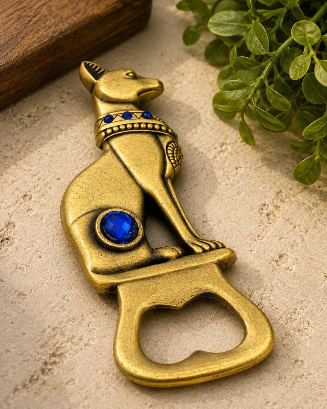 Immatgar Pharaonic Fridge Magnet with bottle opener - Egyptian Souvenir Ancient Egypt Décor Ornament - from Metal (Bastet - Burnt Yellow)