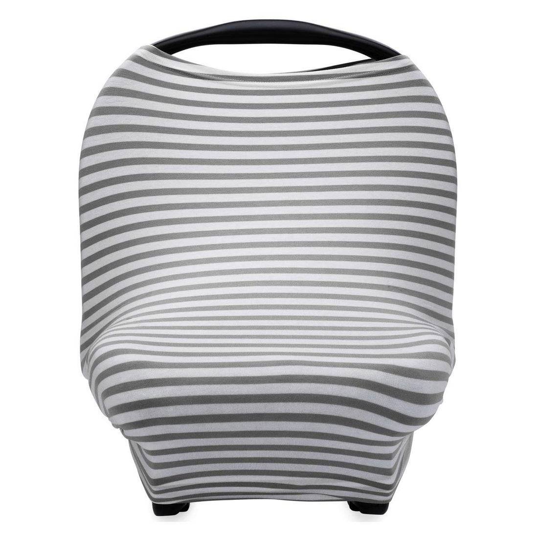 Moro Moro 3 Parker Baby 4 In 1 Car Seat Cover For Girls And Boys - Stretchy Car seat Canopy, Nursing Cover, Grocery Cart Cover, High Chair Cover - Gray/White Stripes
