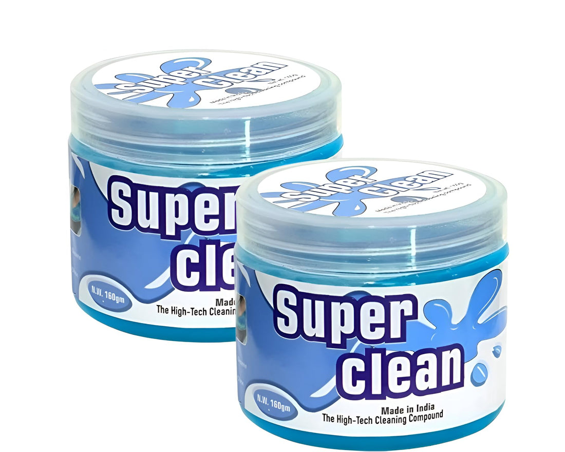 Super Clean Magic Gel Cleaner | Car Jelly Dust Cleaner | Cleaning Gel for Laptop, Keyboard, Electric Gadgets | Cleaning Gel for Home Windows (160 Grams, Pack of 2)